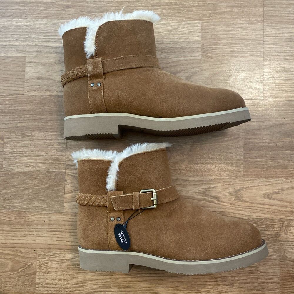Style & Co Korri Pull-On Buckled Cold Weather ankle Booties Chestnut 10M New - Picture 7 of 10